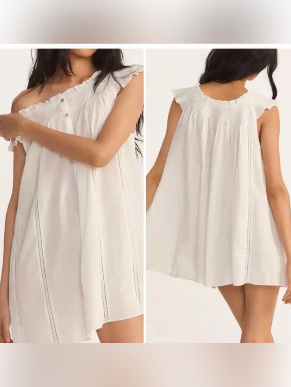 LoveShackFancy White Ruffle Sleeve Dress